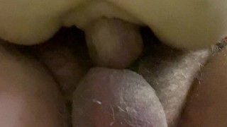 Fuck toy creampie with prostate vibrator