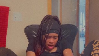 Watch Pretty ebony use two toys & CUM HARD
