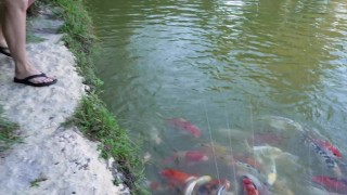 Naked House Tour and Feeding the Pond Fish and Turtle - Cory Chase and Amiee Cambridge