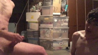 Skinny Guy Sucks Huge Cock