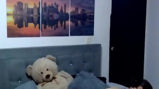 Kissing with my girl in my bed, very romantic, I kiss her tits and lick her delicious pussy and then
