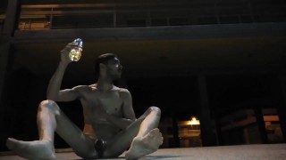 Piss shower and cum in public