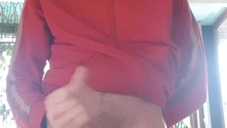 Wanking my XXL uncut cock till I cum