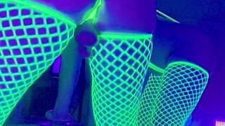 Slow motion twerking while dressed like a dirty little sissy rave slut.