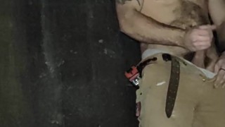 Jerking in an abandoned building