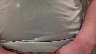 Beefy man Pissing and jerking at urinal until he cums