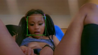 Ebony Goddess in miniskirt masterbates with Rose toy