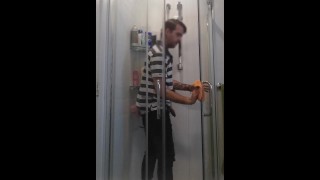 I have fun during bathroom maintenance and I get caught!