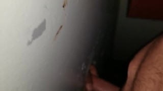 Wife sucks me at glory hole
