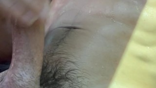 Mature man jacking off in his car Hot cumshot close up POV