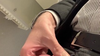 Suited office boy piss