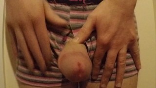 Hairy cock fills a condom with cum | BIG CUMSHOT