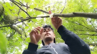 Swallowing cum from three used condoms found outdoor