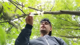 Swallowing cum from three used condoms found outdoor