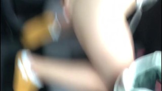 I'm doggy style touching my ass and pussy in the Uber