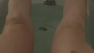 Cum explosion in bathtub