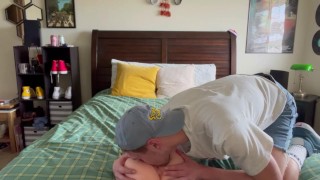 FRAT bro practices FUCKING rubber pussy for FIRST time