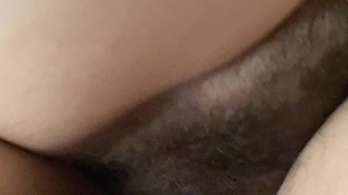 Rubbing one hairy pussy and the other shaved