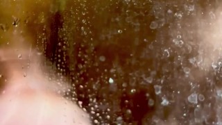 Cumshot and some small piss, in a public shower
