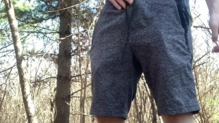 TWINK PUBLIC CUM | College Stud Jerking Off In The Woods