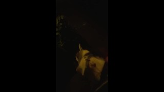 Femboy masturbates his ass in public and pisses all over himself