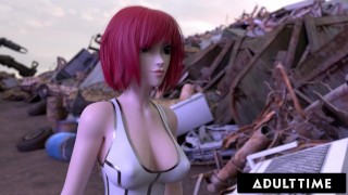 F.U.T.A. SENTAI SQUAD - Futuristic Futanari Redhead Creampies Wild Girl + Self-Sucks With Big Facial