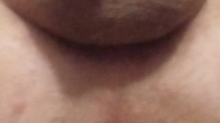 Extreme anal try to self fuck with surprise in my gaping ass hole