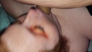 Freaky redhead gets creampied and anal fisted