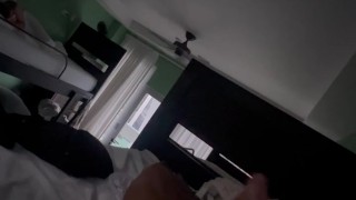 wanking in a dorm room 🫢