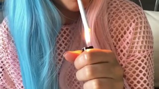 Small Gamer Girl Smoking on BBC dildo (full vid on my 0nlyfans/Manyvids)