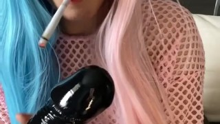 Small Gamer Girl Smoking on BBC dildo (full vid on my 0nlyfans/Manyvids)