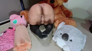 Indian babe masturbation in black nylon socks