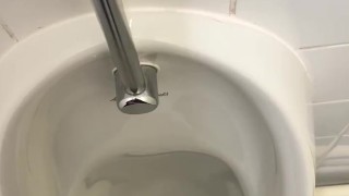 Desperate Piss at public urinal