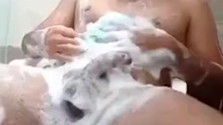 Taking a Bath someone katch me and want suck me ! #curvydick #bigdick