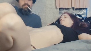 MOMMY LEttING DADDY BLoW CIGaRETTE SMoKE CLOuDS ON HeR PERFECT NiPPLES