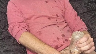 Big dick stud shoots cum into his mouth