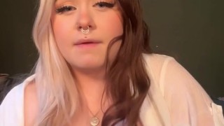 Curvy Alt Girl SUCKS AND FUCKS a Tentacle Dildo