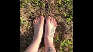 Feet in grass