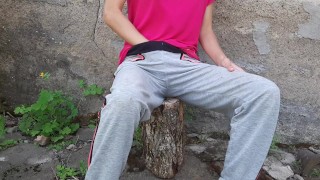 A girl from the village masturbates her pussy during lunch break - Lesbian_illusion