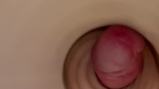 Quick fuck anal fleshlight - inside view - deep cumming