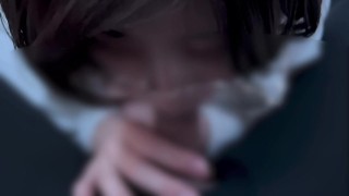 抜いてからも小さくなるまでお掃除フェラをするメガネ女子♡ cum in mouth gokkun