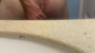 Having fun in the bathroom