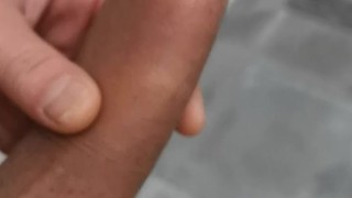 Morning hard on shower piss