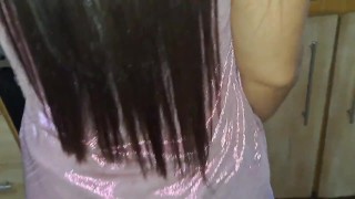 Pillados!! Madrastra Culona e hijastro Vergon solos en la cocina aprovechan para follar rico.