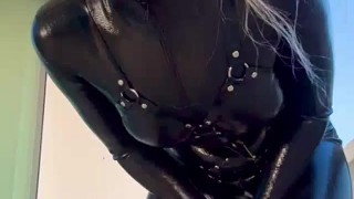 Leather Latex MESMERIZE FACESITTING Lick JOI Slavena