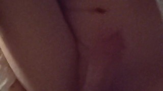 Slutty Femboy masturbates ass-pussy with glass toy and cums