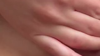 Fucking my girlfriends creamy pussy and emptying my drained balls on her hairy pussy