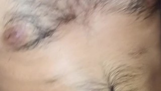 Pits and Pubes: Rubbing my hairy veiny cock and retracting my foreskin off to show you my pink glans