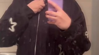 Big Titty Goth Girl plays with her big boobies