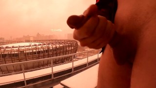 guy jerks off his dick in a luxury apartment